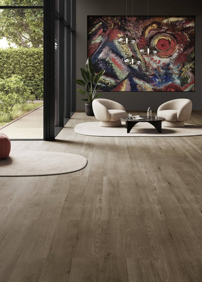 Woonkamer met Joka 555 XXL PVC Vloer 